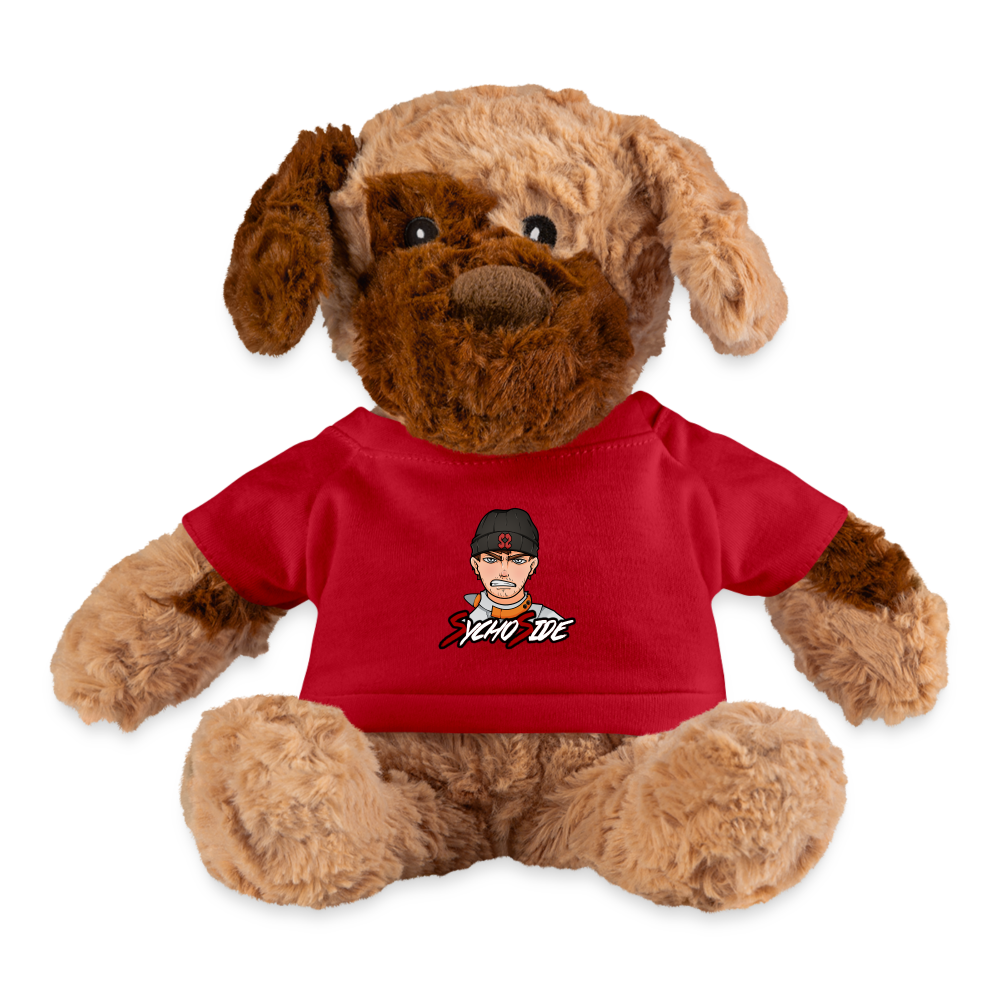 Cartoon Logo Plush Dog - red