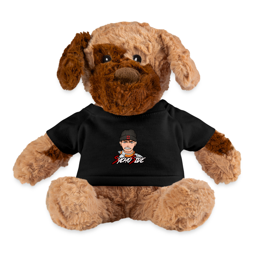 Cartoon Logo Plush Dog - black